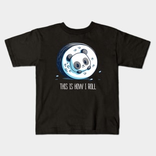 This is how I roll ! Cute Cool Funny Panda Gaming Animal Lover Artwork Kids T-Shirt